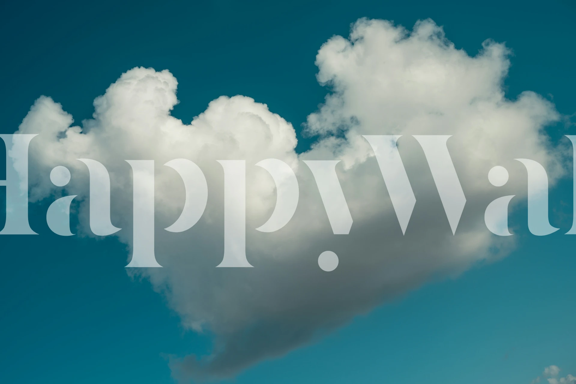 Heart cloud wallpaper in a teal blue room (9/9)