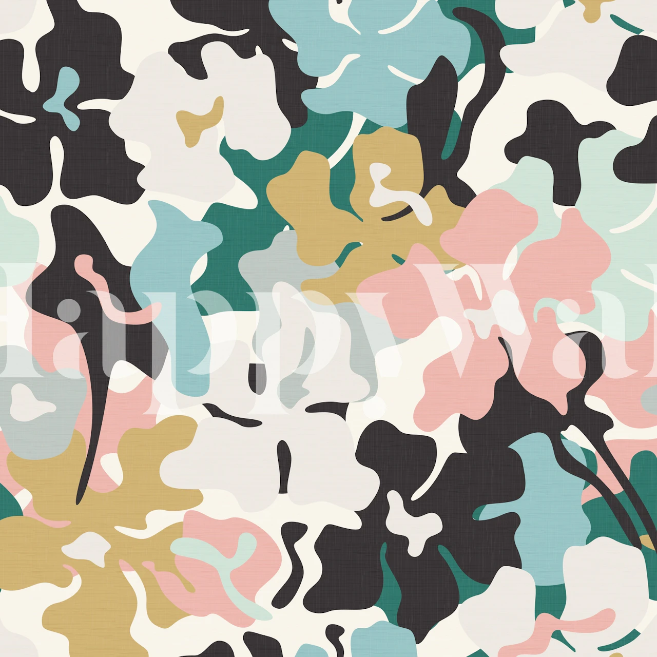 Colorful Floral Bouquet tapet i et rum