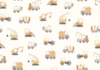 Ivory construction trucks and cranes wallpaper