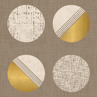 Mid Century Circles Taupe Mustard wallpaper