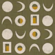 Retro Moon Phases Olive Mustard