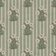 Sage Green Daisy Flowers Vertical Stripes