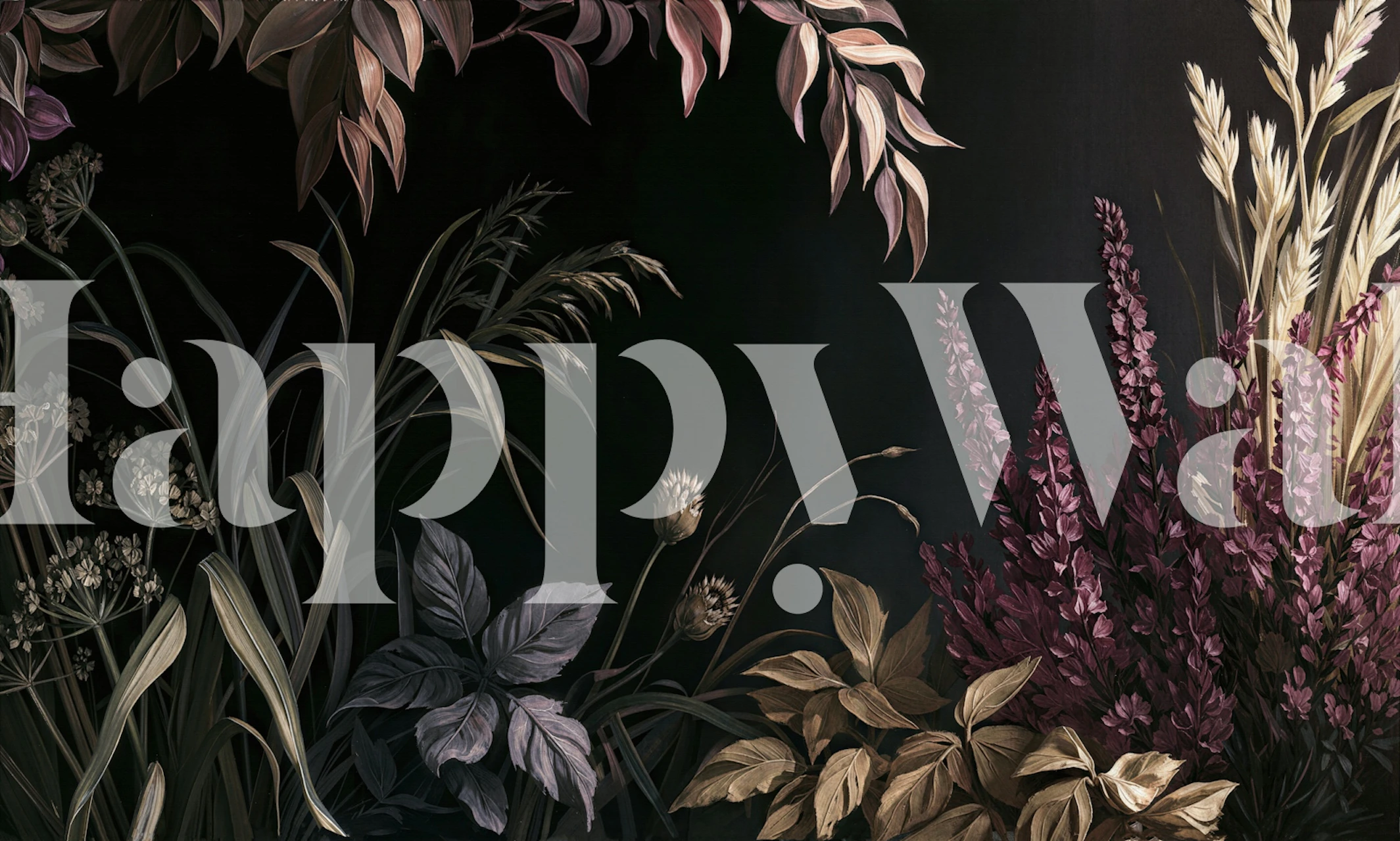 Dark botanical wallpaper in a moody room setting (9/9)