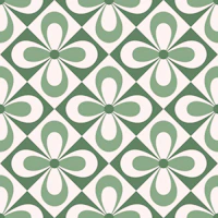 Checkerboard Flowers - Green wallpaper