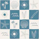 Retro Beach Tiles - Surfer Blue