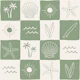 Retro Beach Tiles - Sage Green