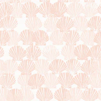 Peach Block Print Shells behang