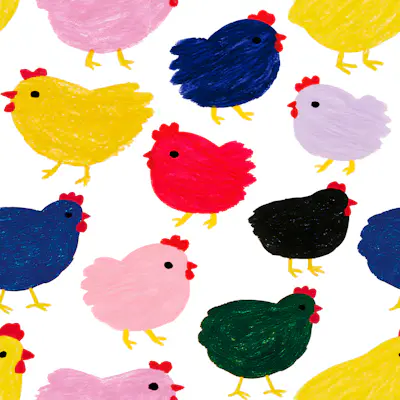 White background navy blue chicken wallpaper | Happywall