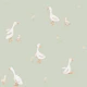 Sage green ducks geese and daisies