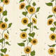 Sunflower and Bees Stripes - Version 1
