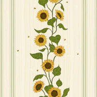 Sunflower and Bees Stripes - Version 3 wallpaper