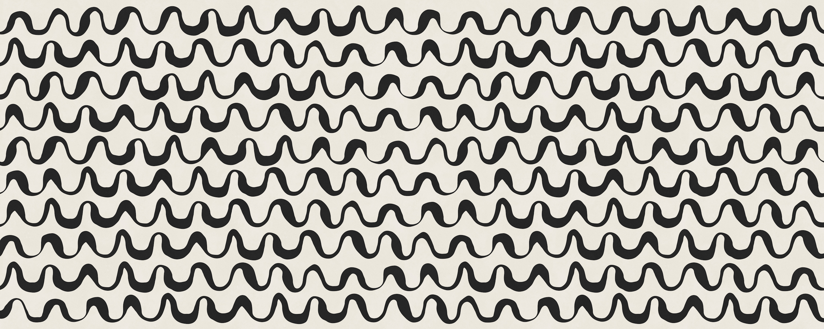 Ivory Background Black Wavy Lines wallpaper | Happywall