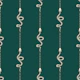 Gothic Snake Bones Stripes- Emerald