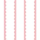 Medium Pink Scallop Stripes on White