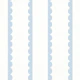 Medium Blue Scallop Stripes on White