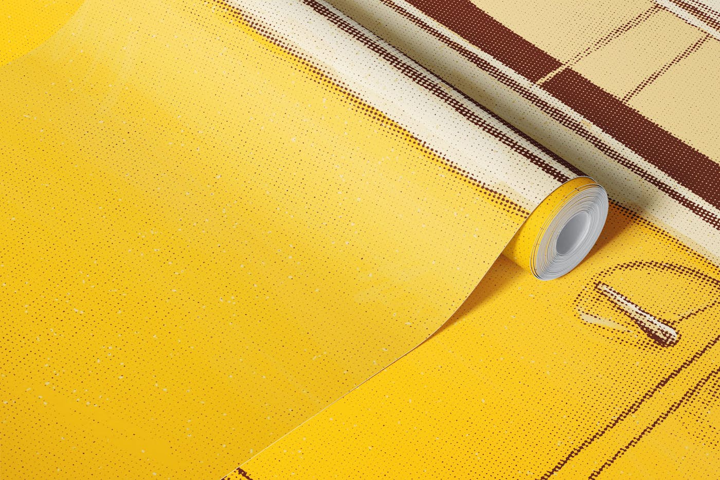 Yellow Van wallpaper roll