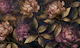 Dark Peony Botanical Mural