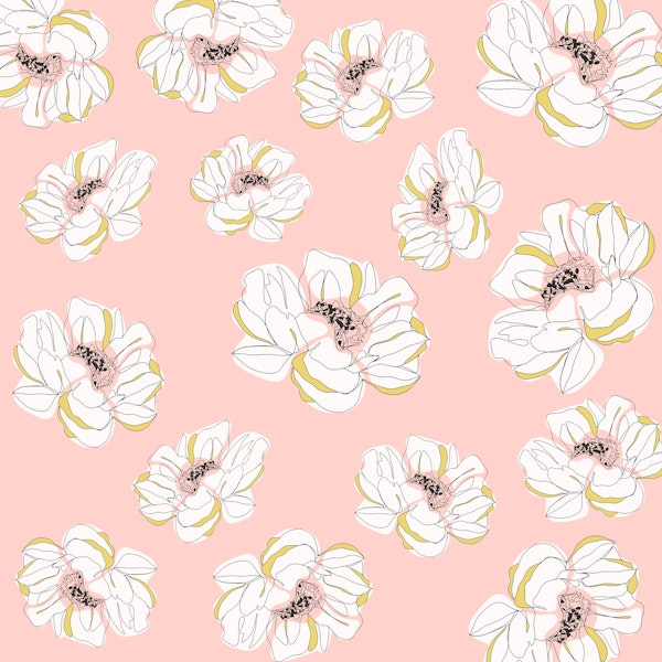 Peonies Rose Drawing Pattern