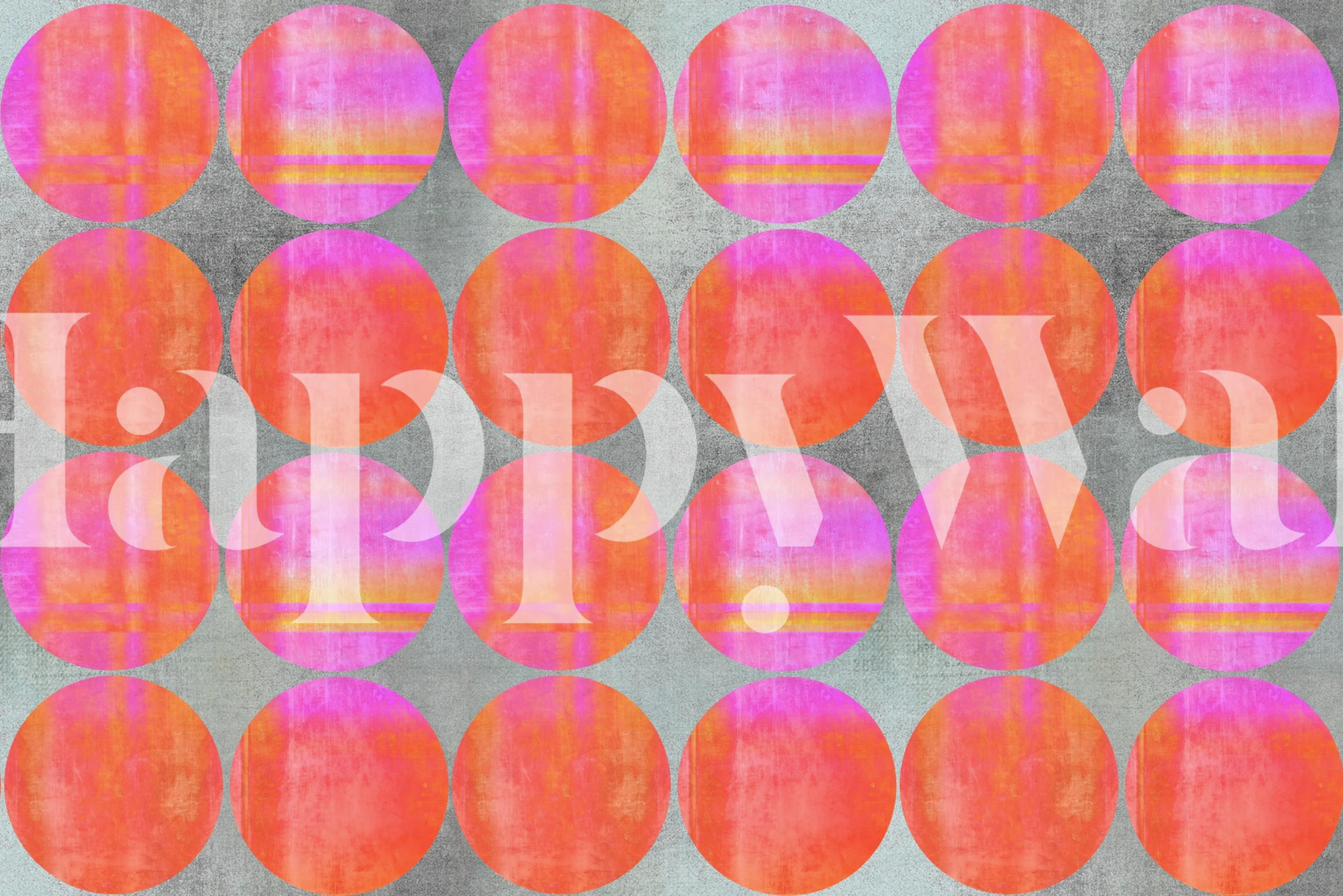 Colorful Circles On Grey in een kamer