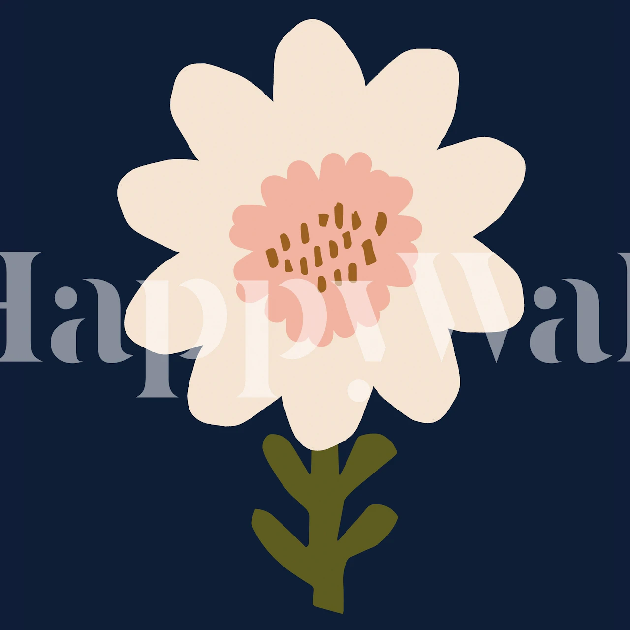 Carta da parati Navy sunflower in un ambiente