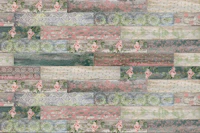 Vintage Wood Tiles Pink Green behang