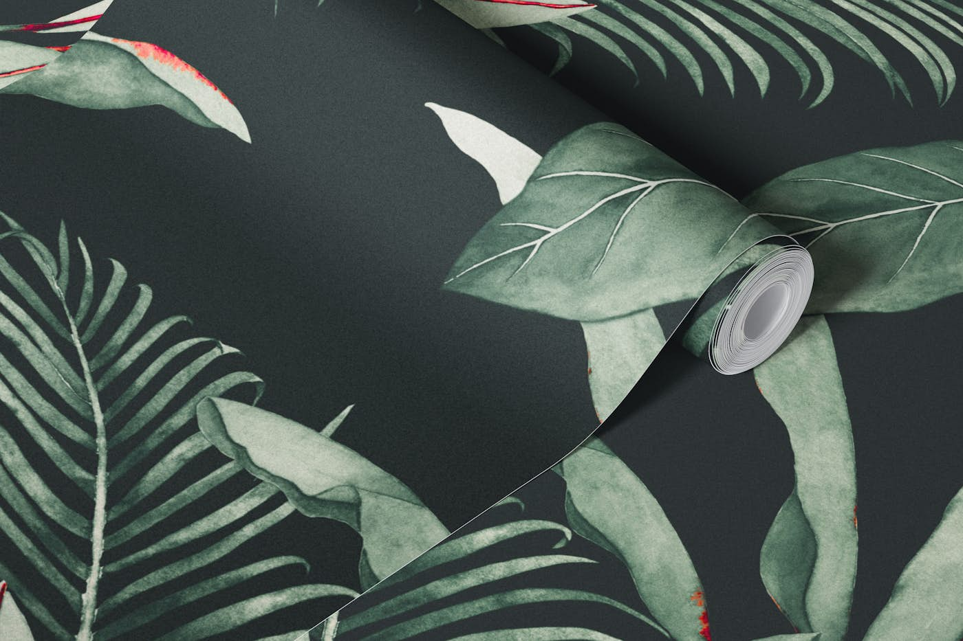 Abyssinian Banana Palm Green wallpaper roll