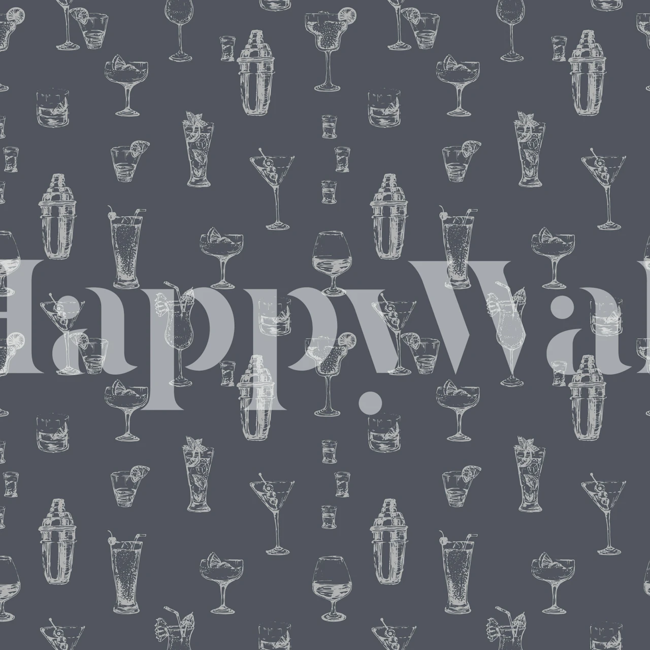 Kädentyönnetty alkoholipitoinen Cocktails tapettimalli