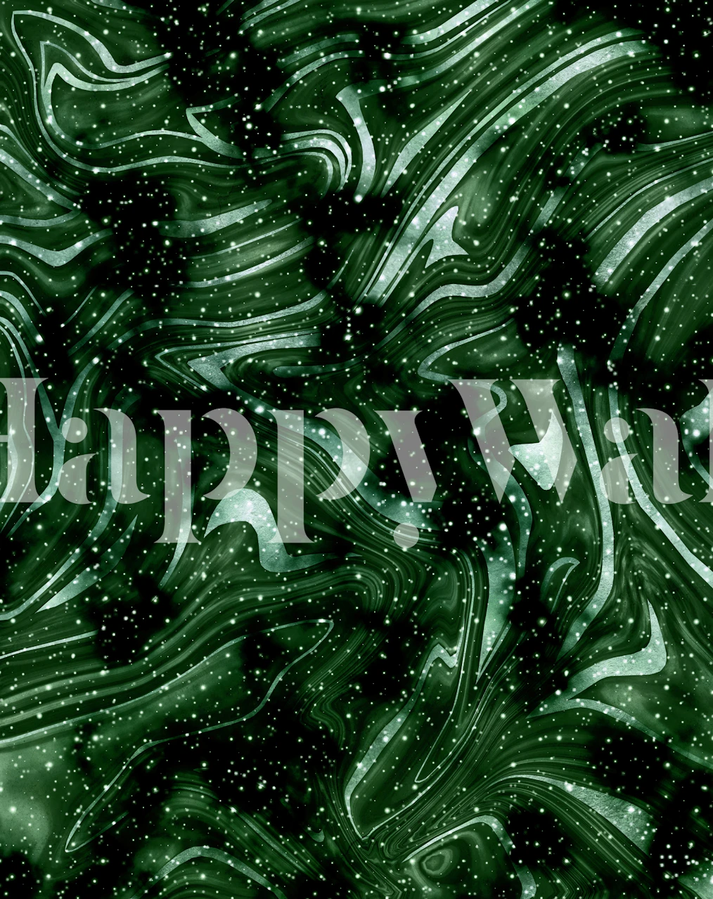 Tapeta Cosmic Emerald Marble Glam v pokoji