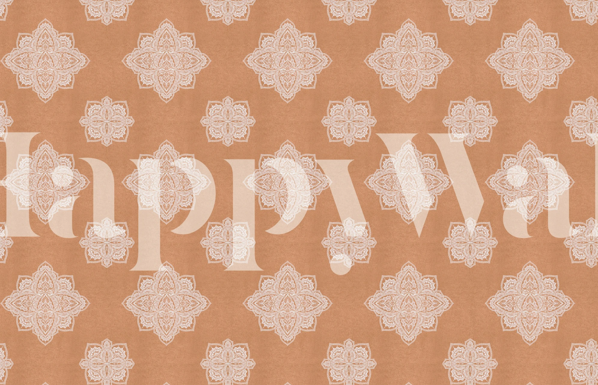 Terracotta Marrakech Mandala tapet med intrikat design