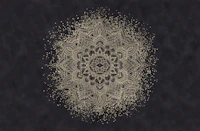 Golden boho mandala - dark tapetas