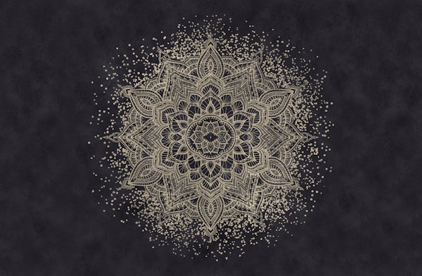 Golden boho mandala - dark