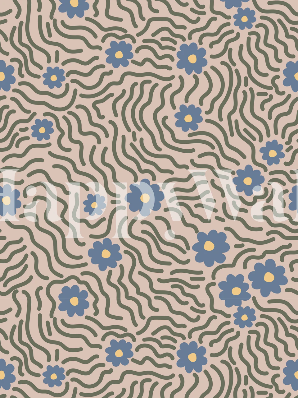 Wavy Daisies pastelltapet i et rom