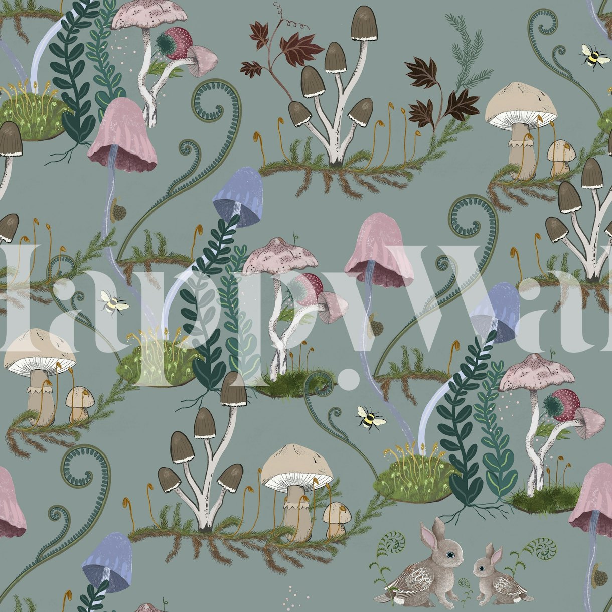 Mushroom Wallpaper & Wall Murals | Mystical Interiors | Happywall