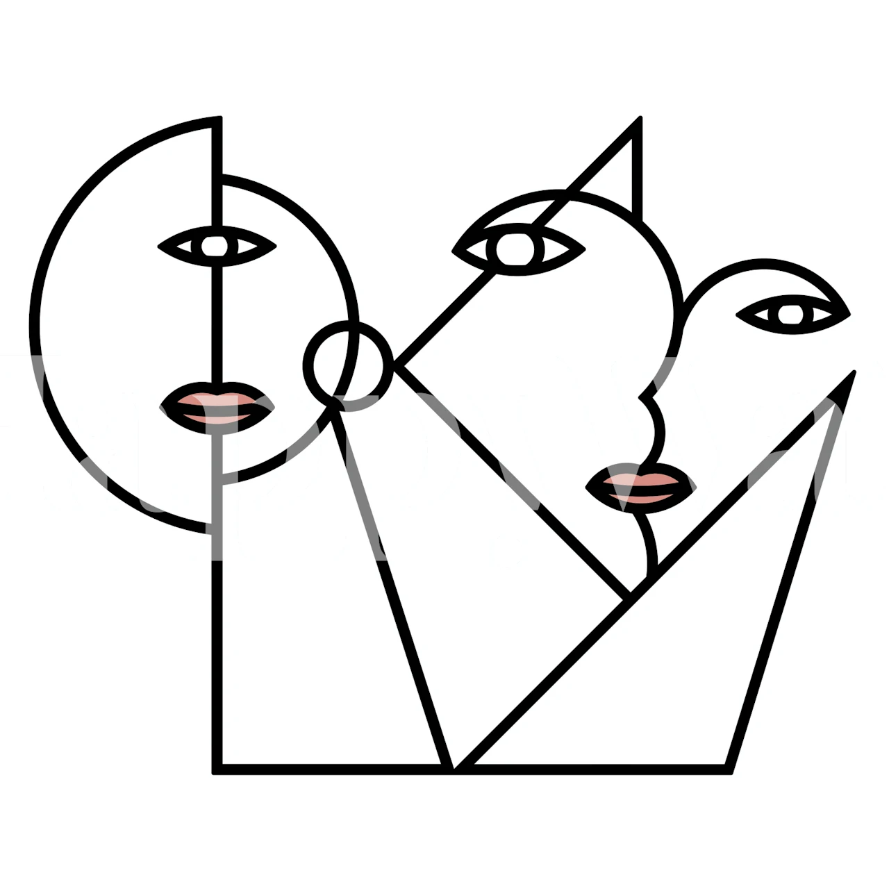 Abstract geometric figures in black and white wallpaper