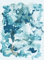 Blue Ocean Ink Abstract 1 tapet