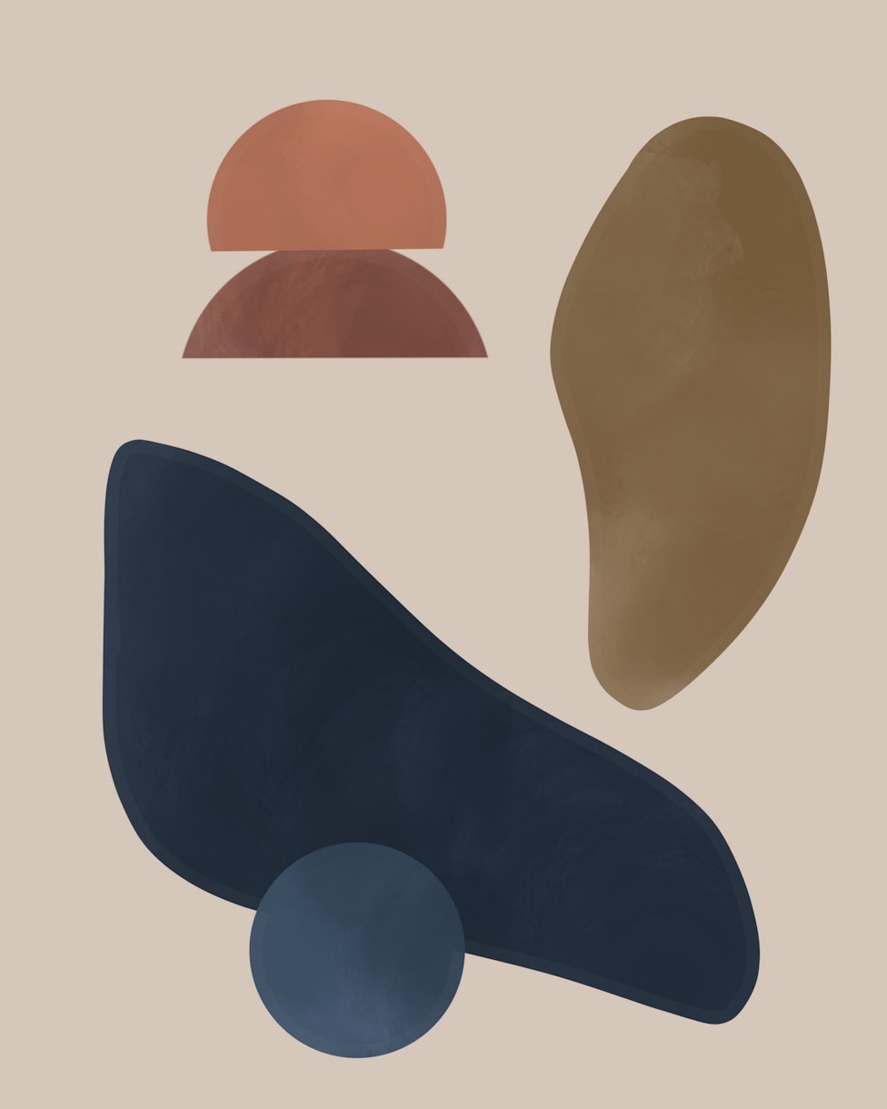 Muted Shapes in Blue Wallpaper Buy Online Happywall