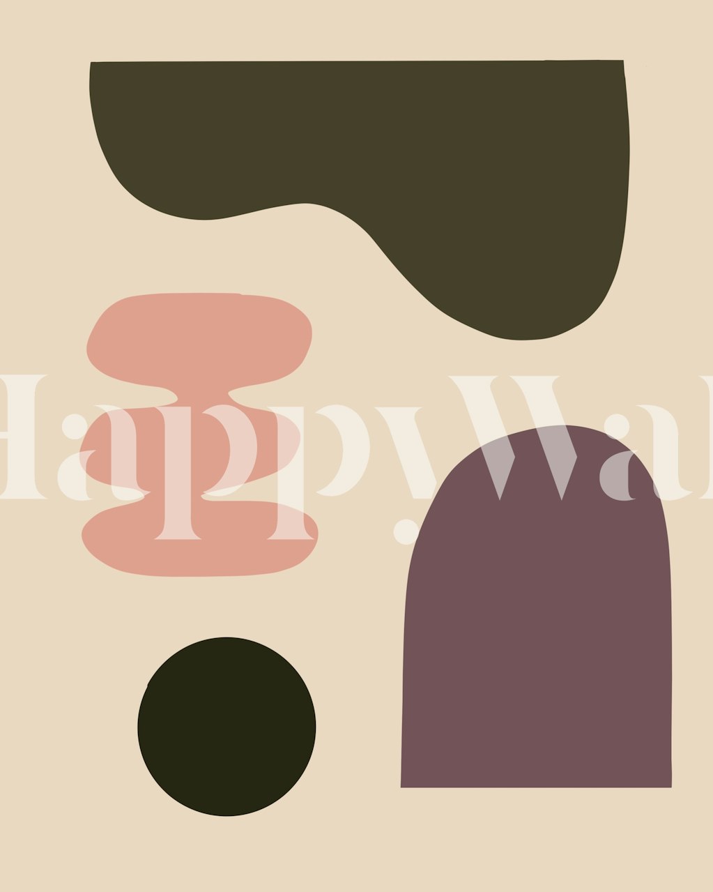 Geometric wallpaper design in a room