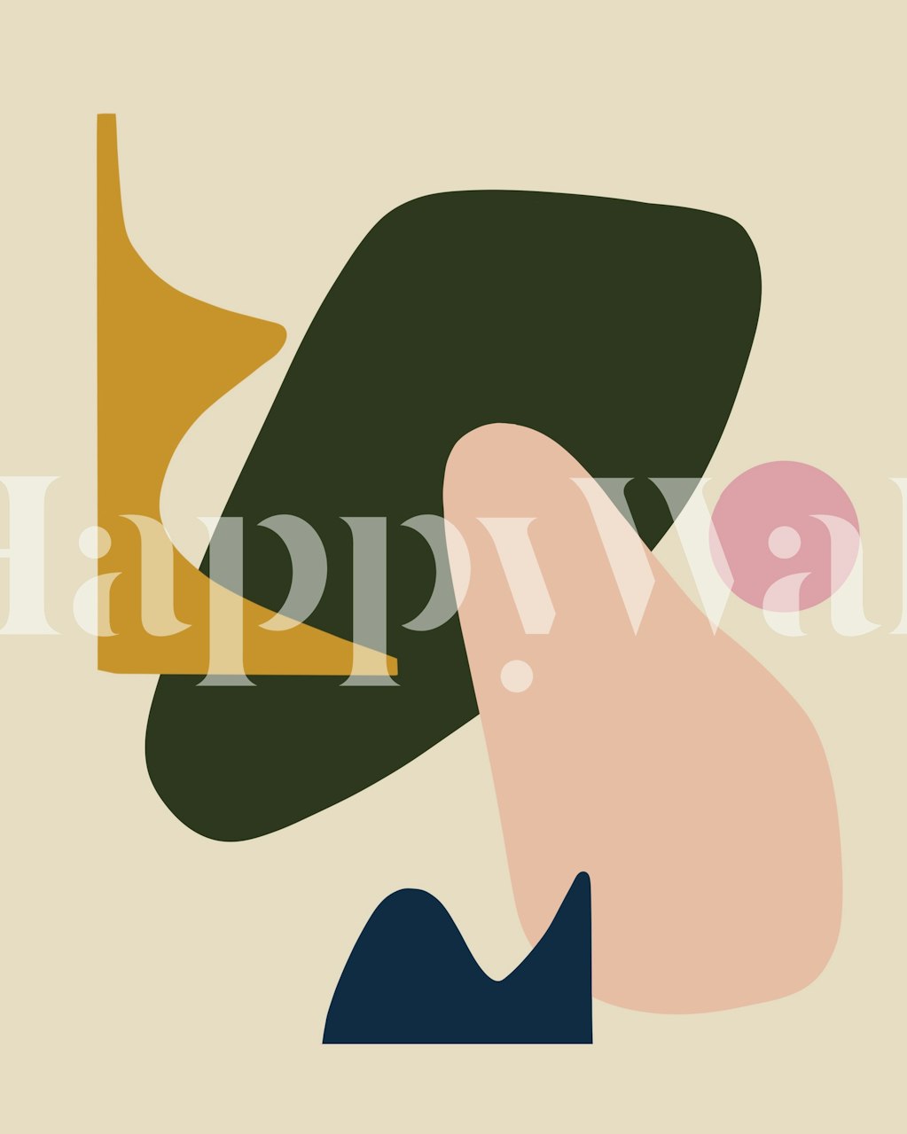 Tapeta Modern Muted Shapes w pomieszczeniu