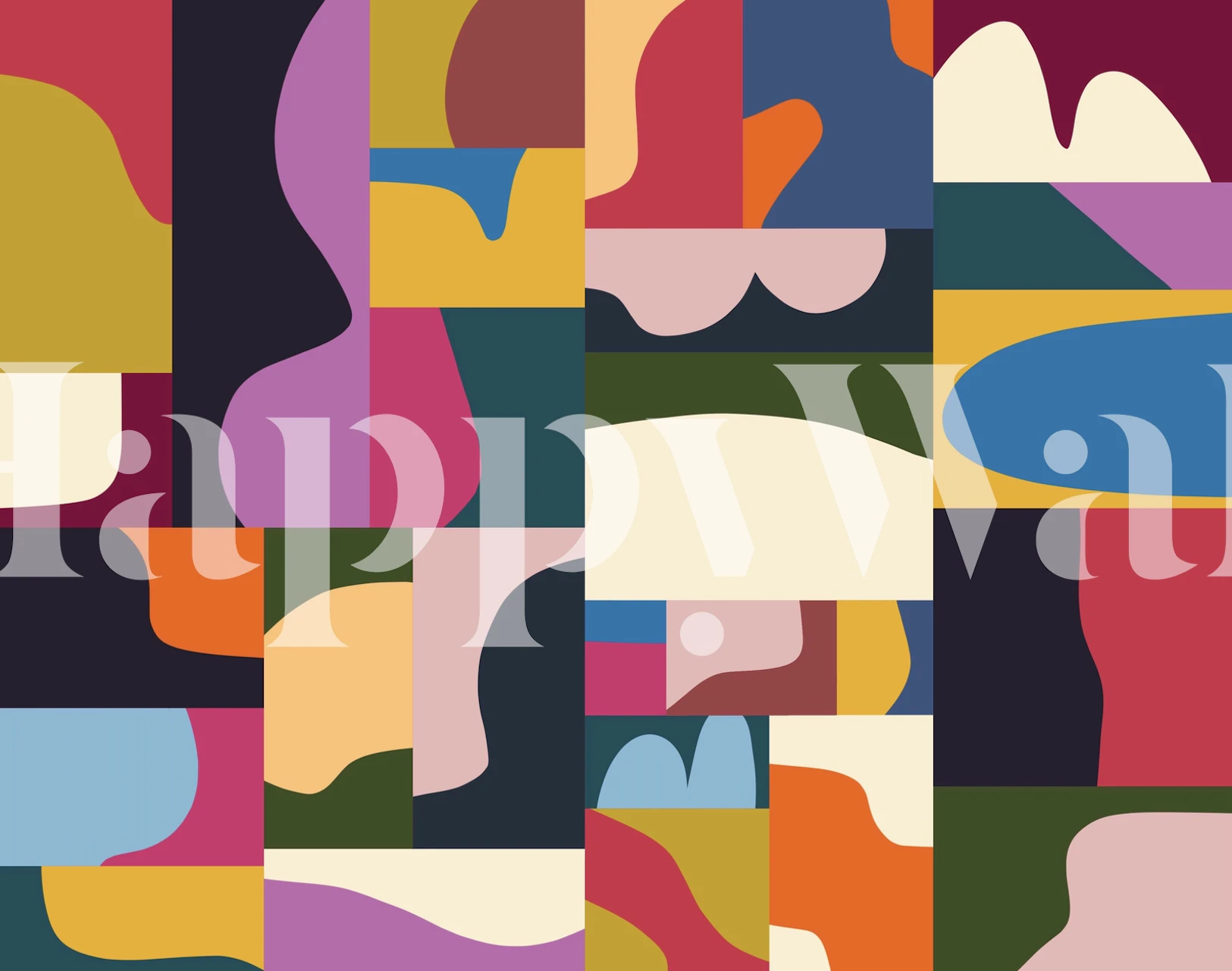 Bright Colors Mosaic wallpaper in a room