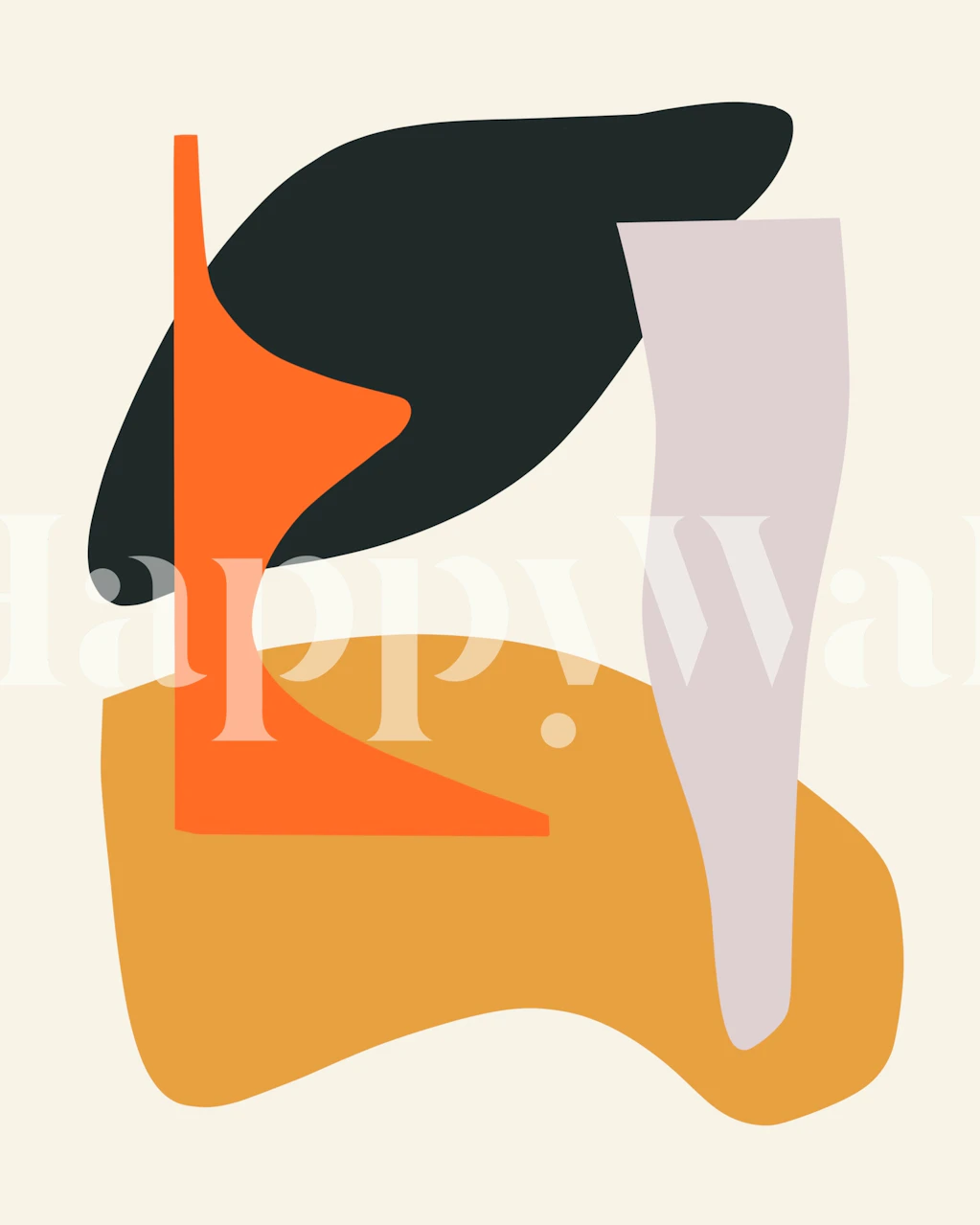 Abstract shape composition τοιχογραφία με σχέδιο εμπνευσμένο από τη σύγχρονη τέχνη