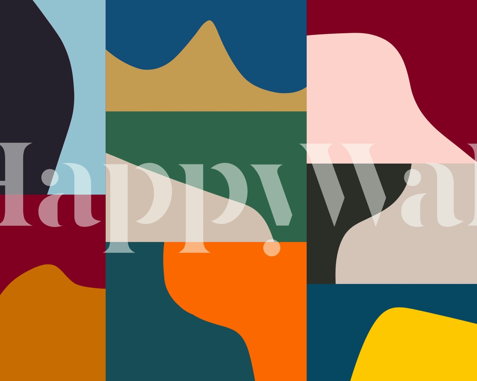 Bright mosaic tapet i en rominnredning