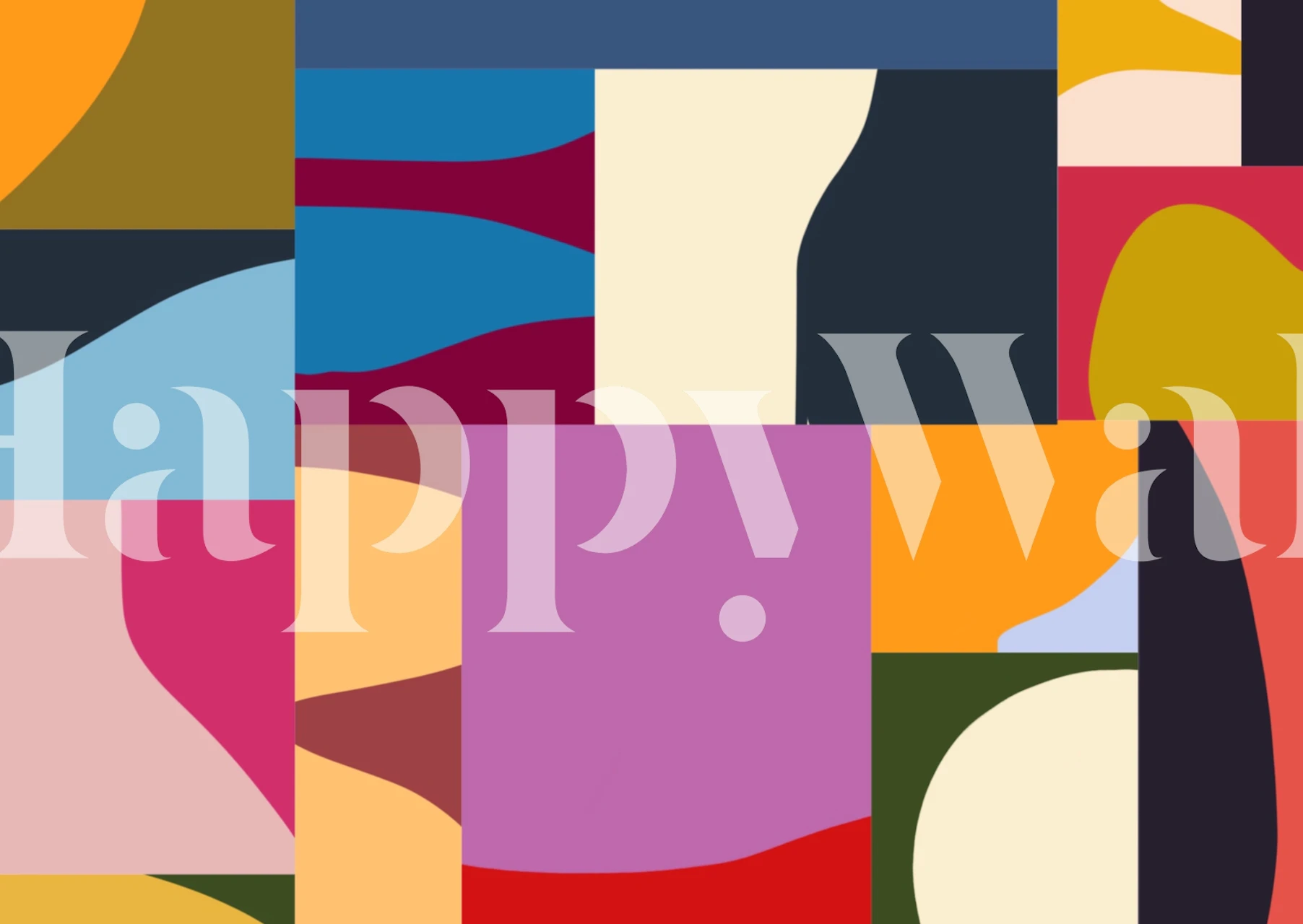 Colorful geometric shapes in bold hues wallpaper