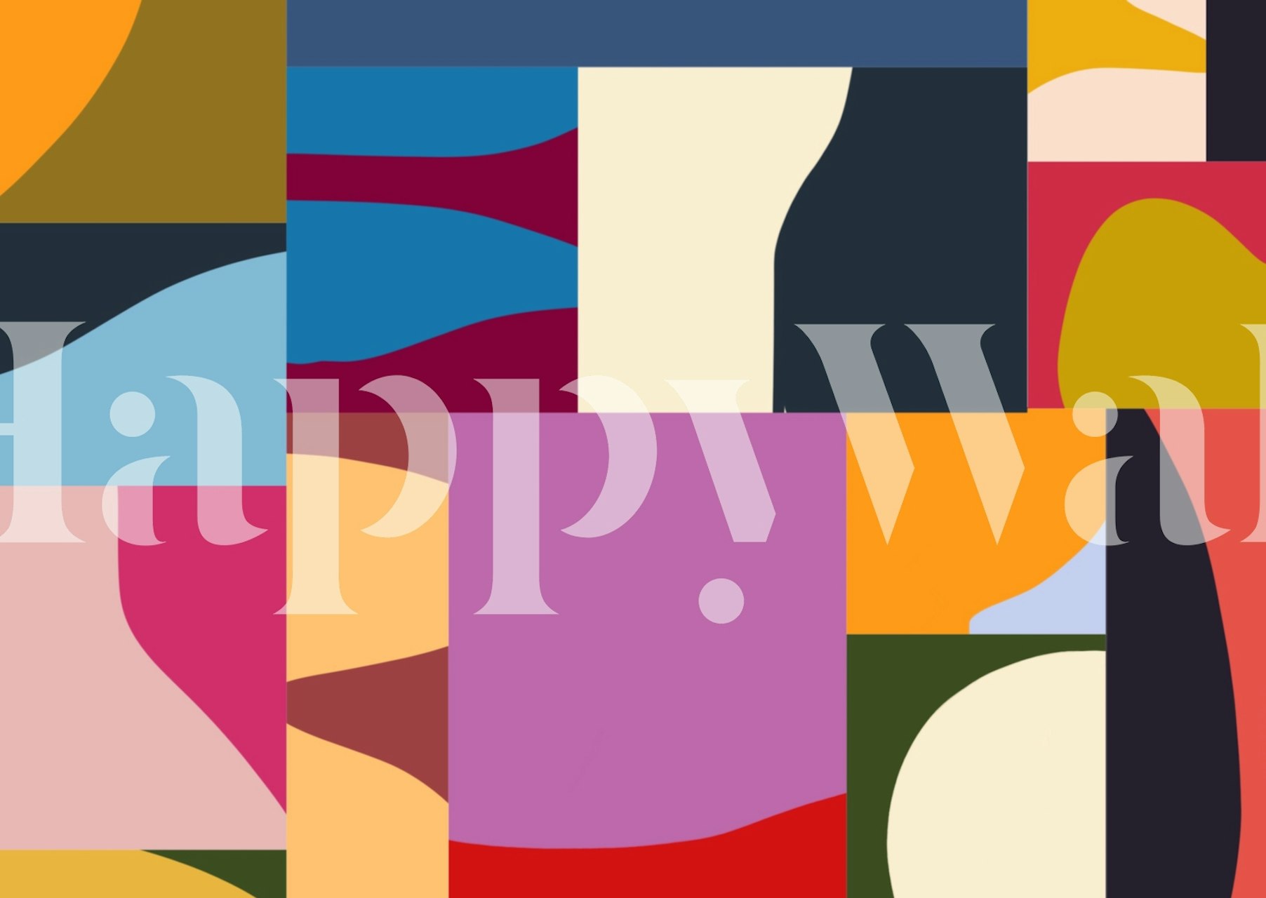 Bright cubist mosaic papier peint dans une pièce