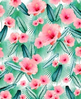 Hibiscus Calathea Fan Palm 2 ταπετσαρία