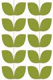 Mid Century Leaves Green