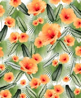 Hibiscus Calathea Fan Palm 3 ταπετσαρία