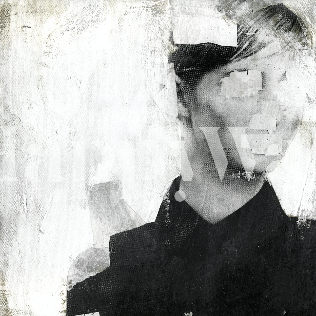 Design de papel de parede Faceless no 1 exibido em um quarto