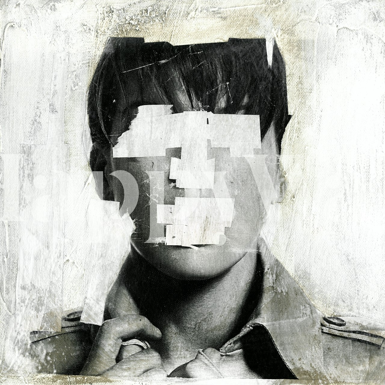 Abstract black and white artwork wallpaper featuring faceless design