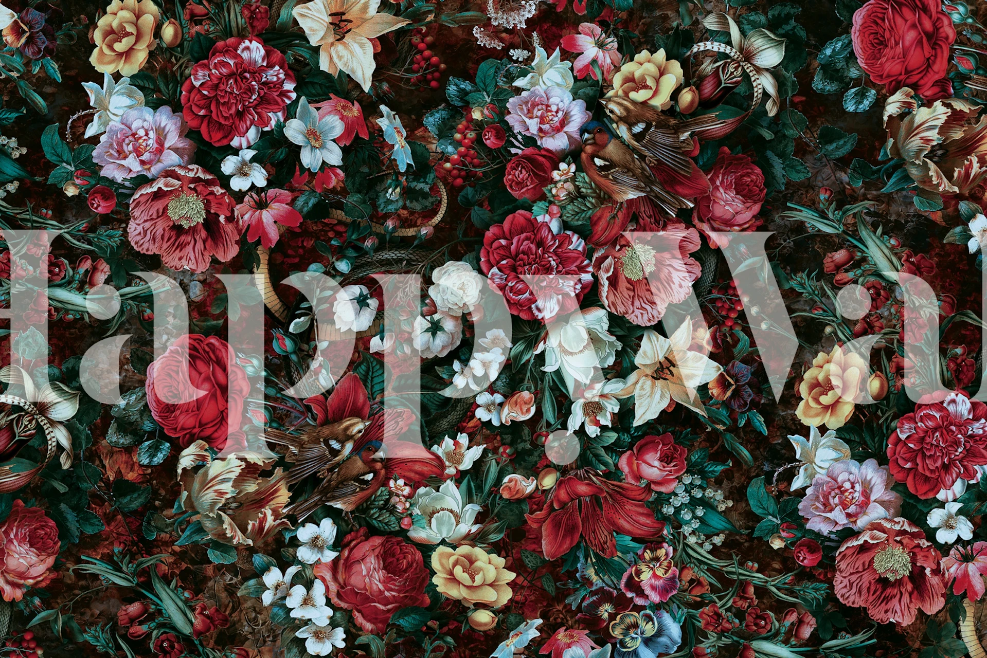 Enchanting Surreal Garden floral wall mural with vibrant and colorful blossoms