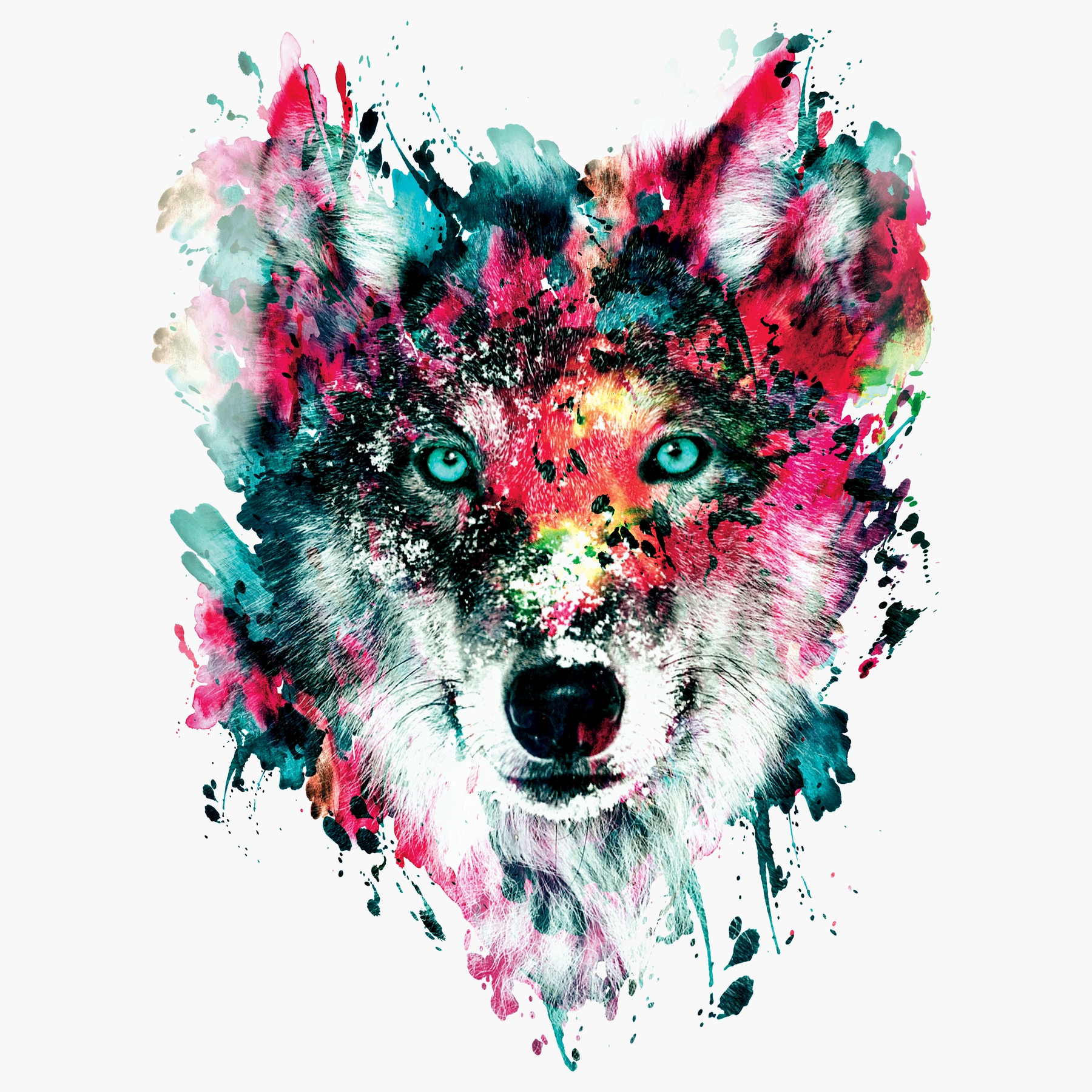 Buy Watercolor Wolf Wallpaper Online | Happywall